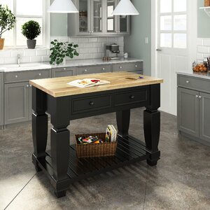 Chelsea Kitchen Island with Wood Top