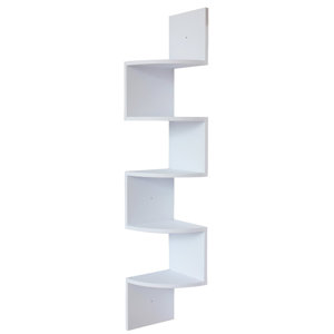 Zig Zag Corner Wallmount Hanging Shelf Decor