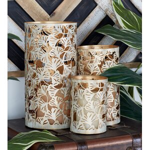 3 Piece Bohemian Metal Votive Set