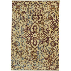 Dunlin Vintage Star Red/Beige Area Rug