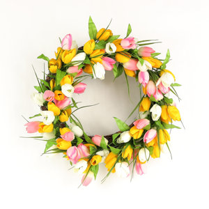 Luxurious Tulip Blossom Polysilk Wreath