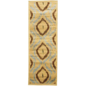 Ikat Open Field Red/Gold Area Rug