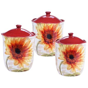 Paris Sunflower 3-Piece Storage Jar Set