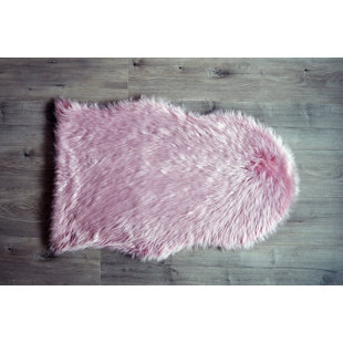 Pink Faux Fur Rugs You Ll Love Wayfair Faux Sheepskin Pink Area Rug