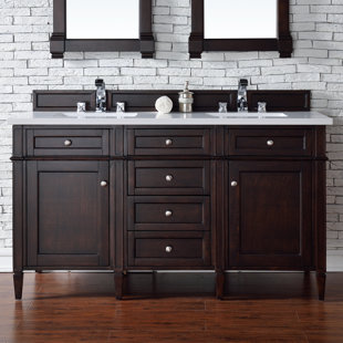 Quartz Top Bathroom Vanity Wayfair Deleon 60 Double Burnished Mahogany Quartz Top Bathroom Vanity Set