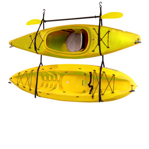 Kayak / Canoe Storage and Portage Hang 2 Deluxe Strap Storage System Ceiling/Wall Mounted Kayak Rack