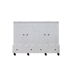 Rolling Queen Storage Murphy Bed with Mattress