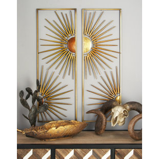 2 Piece Metal Wall Art You Ll Love Wayfair 2 Piece Metal Wall Décor Set