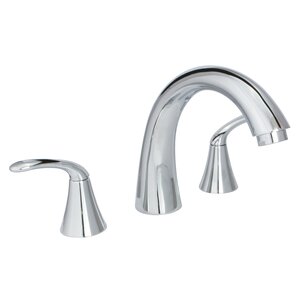 Double Handle Deck Mount Roman Tub Faucet