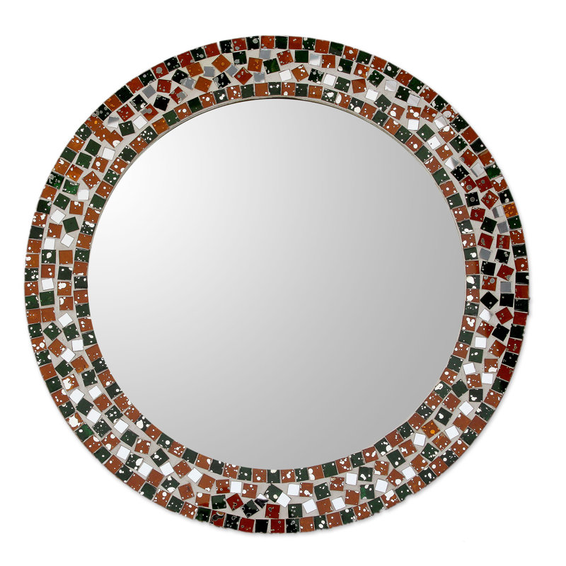 Round Wall Mirrors novica forest mosaic artisan crafted round wall mirror with glass Round Wall Mirrors novica forest mosaic artisan crafted round wall mirror with glass
