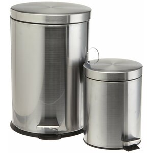 2 Piece Step On Trash Can Set