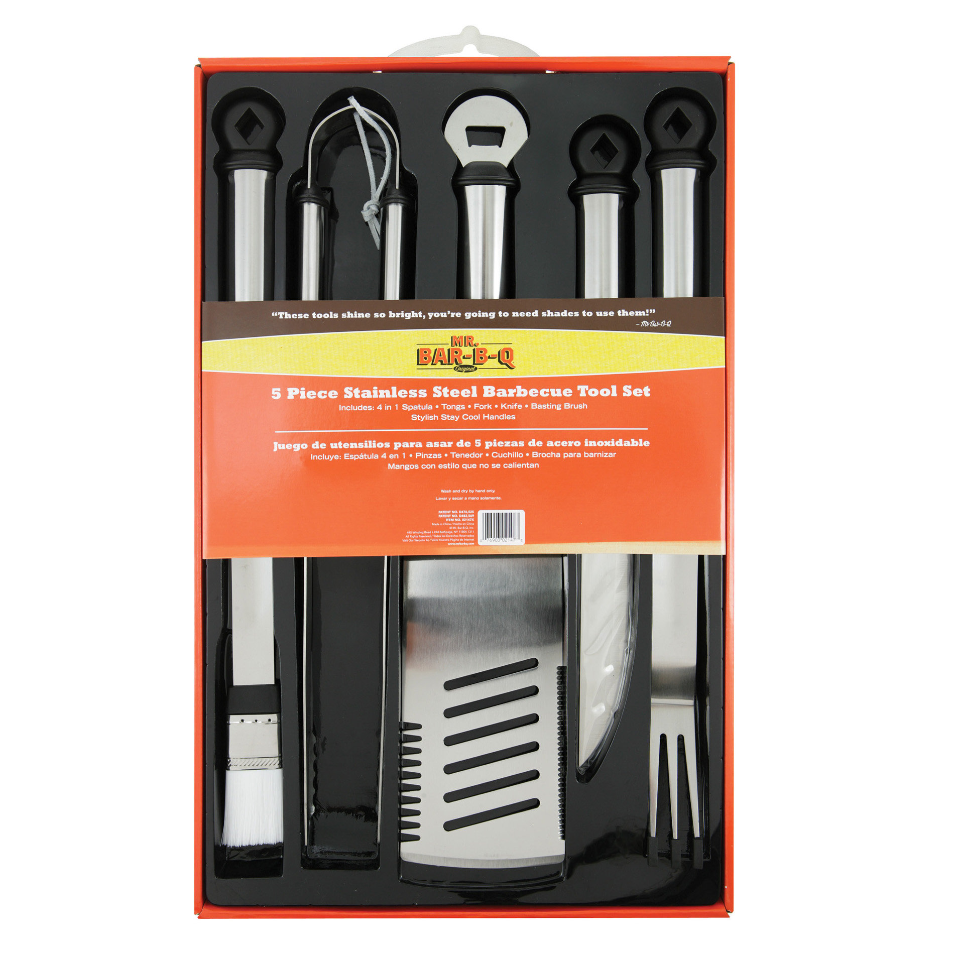 Mr Bar B Q 5 Piece Stainless Steel Grilling Tool Set Wayfair
