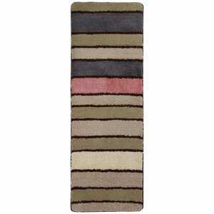 Butterworth Stripe Long Pink/Brown/Beige Area Rug