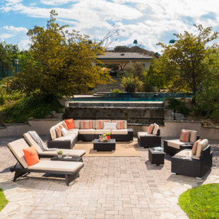 Parker James Outdoor Furniture Wayfair James 15 Piece Rattan Sectional Set With Cushions