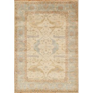 Oushak Hand-Knotted Ivory Area Rug