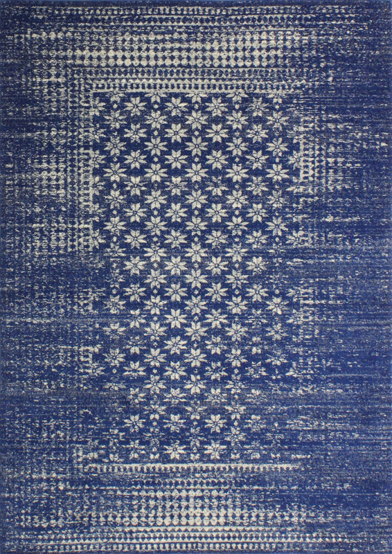 Bungalow Rose Woodrow Machine Woven Polypropylene Dark Blue Area Woodrow Machine Woven Polypropylene Dark Blue Area Rug