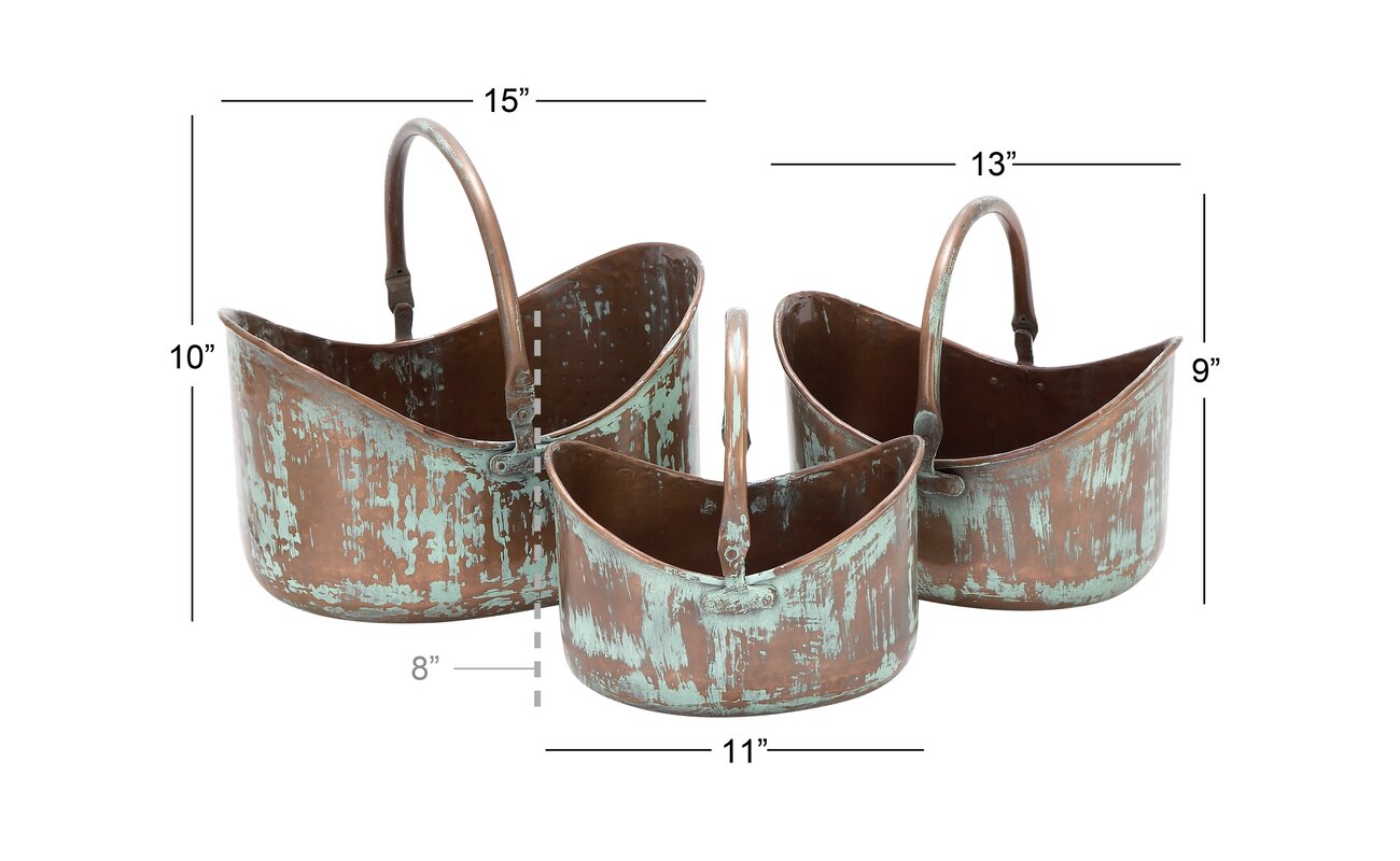 3-Piece Metal Pot Planter Set & Reviews | Birch Lane