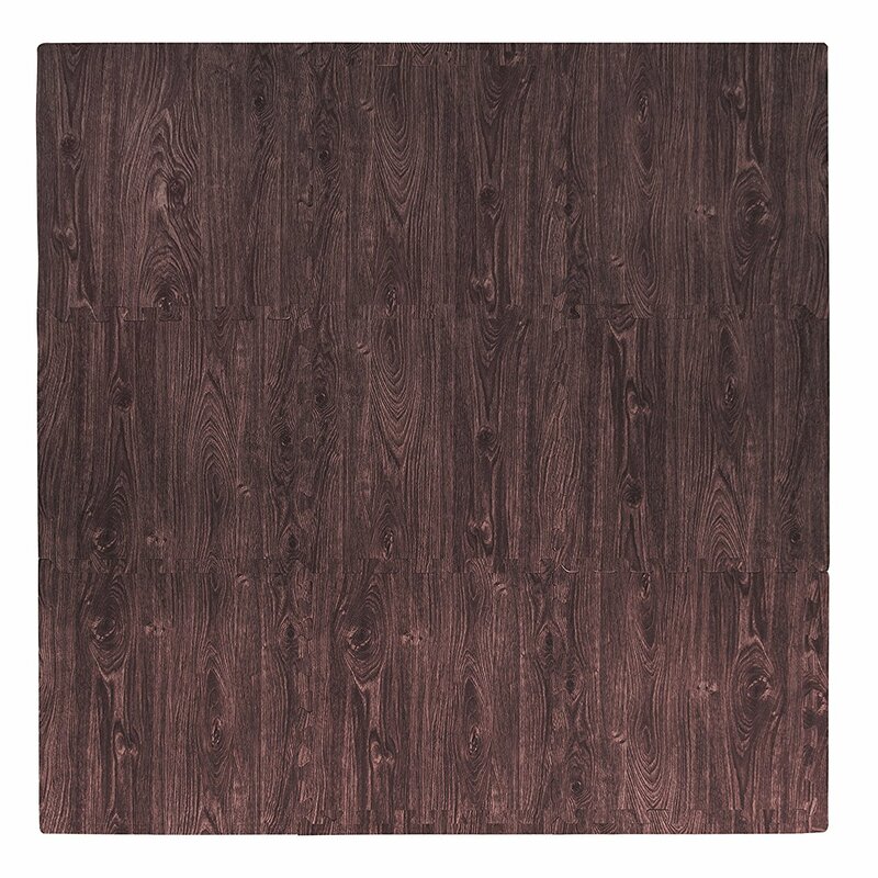 Tadpoles Playmat Set 9 Piece Wood Grain Dark Brown Playmats