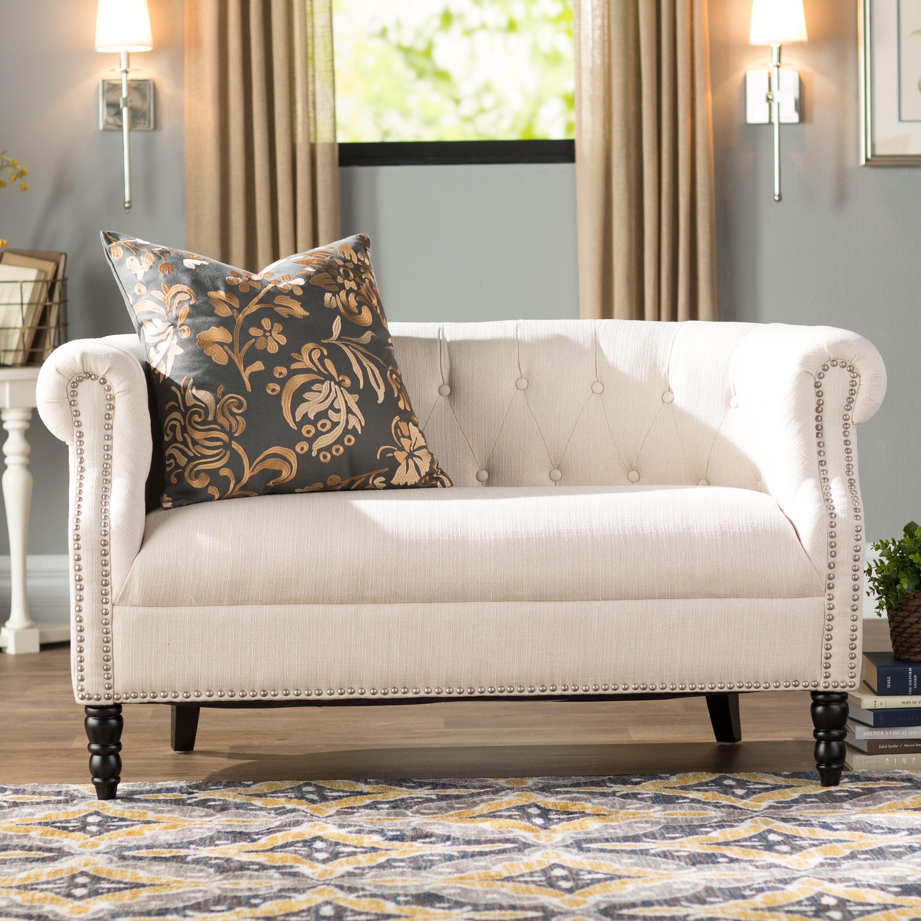 Three Posts Huntingdon Chesterfield Loveseat Reviews Wayfair