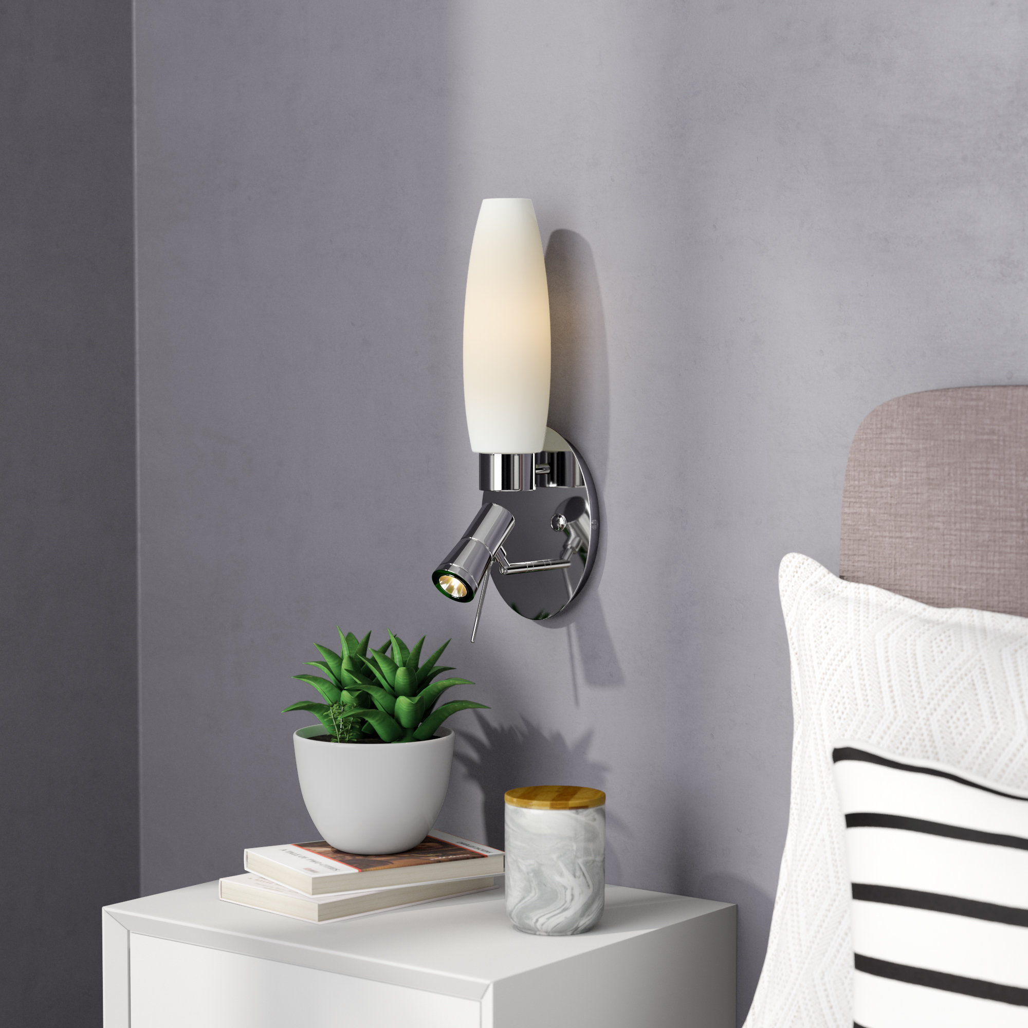 Laude Run Terranova 1 Light Led Wall Sconce With Reading Laude Run Terranova 1 Light Led Wall Sconce With Reading Wayfair