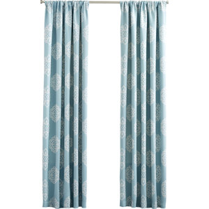 Cowden Damask Room Darkening Thermal Rod Pocket Curtain Panels (Set of 2)