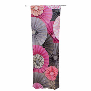 Bubble Gum Curtains Wayfair Heidi Jennings Bubble Gum Decorative Graphic Print Text Sheer Rod Pocket Curtain Panels Set Of 2