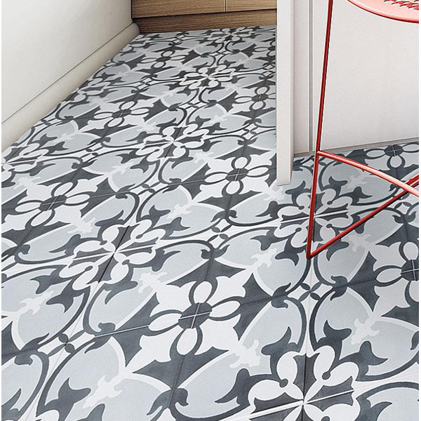 Rustico Tile Stone Mealu 8 X Cement Patterned In Black Rustico Tile Stone Mealu 8 X Cement Patterned In Black Gray White Wayfair