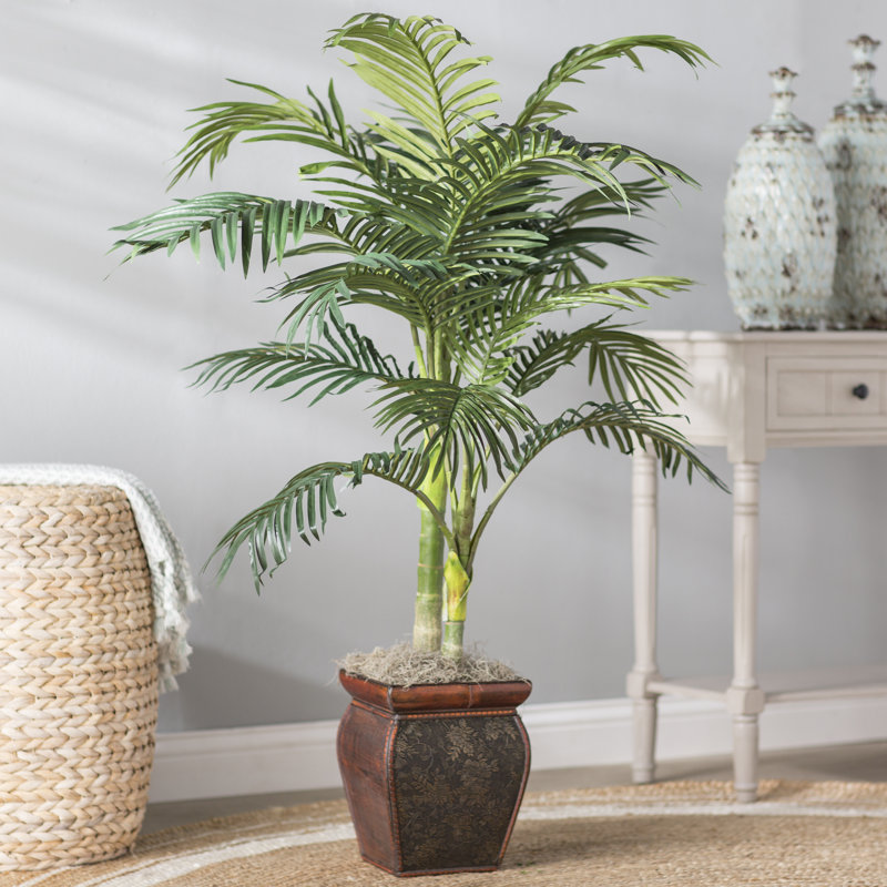 Beachcrest Home Palm In Decorative Vase Reviews Wayfair Palm In Decorative Vase