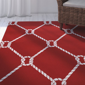 Bridgeport Ahoy Red Indoor/Outdoor Area Rug