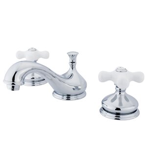 Heritage Double Handle Widespread Bathroom Faucet with Brass Pop-Up Drain