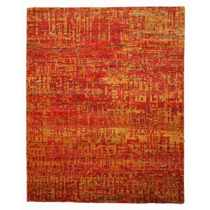 Hand Knotted Red Area Rug