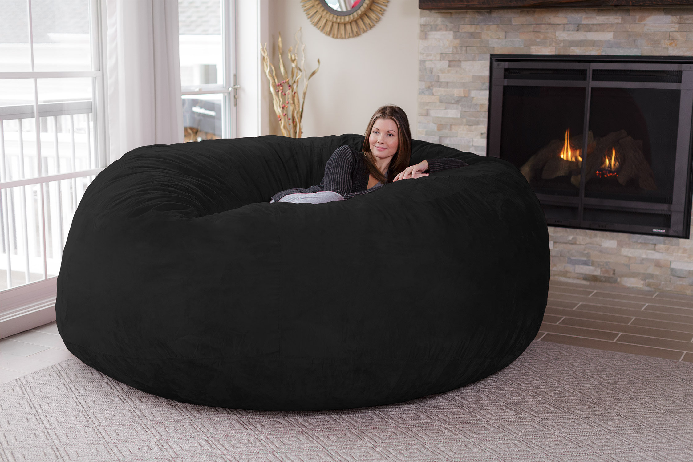 Laude Run Microsuede Bean Bag Sofa Reviews Wayfair