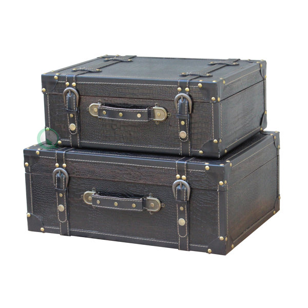 Quickway Imports Antique Style Suitcase With Straps & Reviews Wayfair