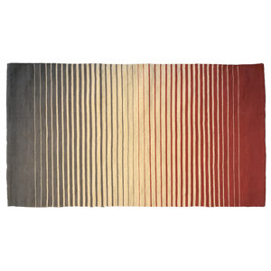 Tara 100% Cotton Striped Fade Rug in Gray