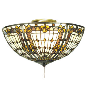Fleur De Lis 3-Light Bowl Ceiling Fan Light Kit