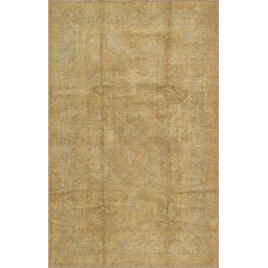 Oushak Hand-Knotted Light Brown Area Rug