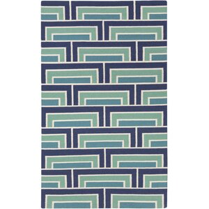 Durgan Geometric Blue/Green Area Rug