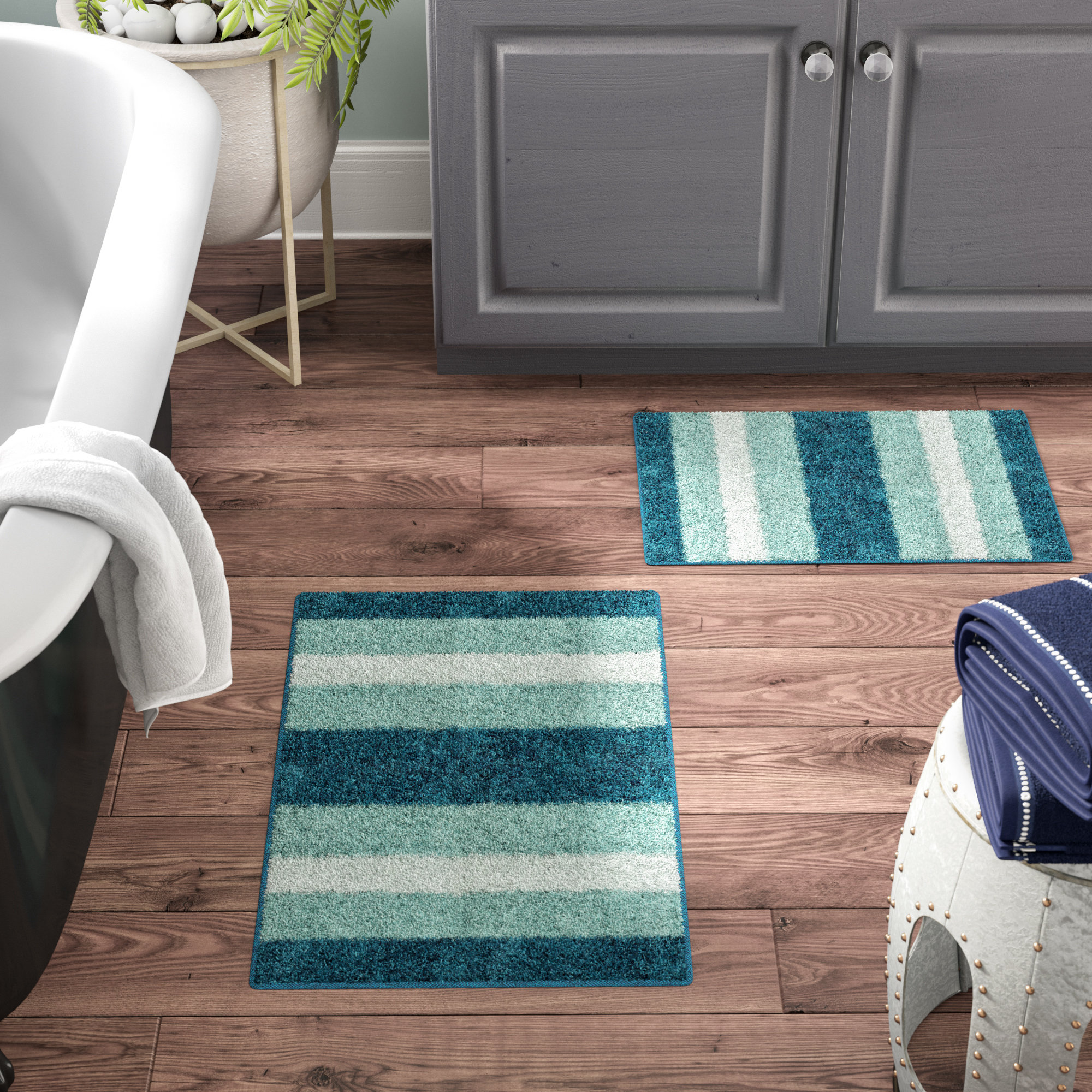 T Austin Design Breton Ombre 2 Piece Microfiber Bath Rug Set T Austin Design Breton Ombre 2 Piece Microfiber Bath Rug Set Reviews Wayfair