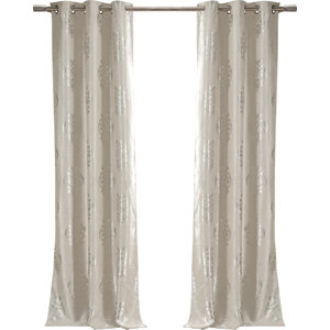 Hastings Damask Blackout Thermal Grommet Curtain Panels (Set of 2)