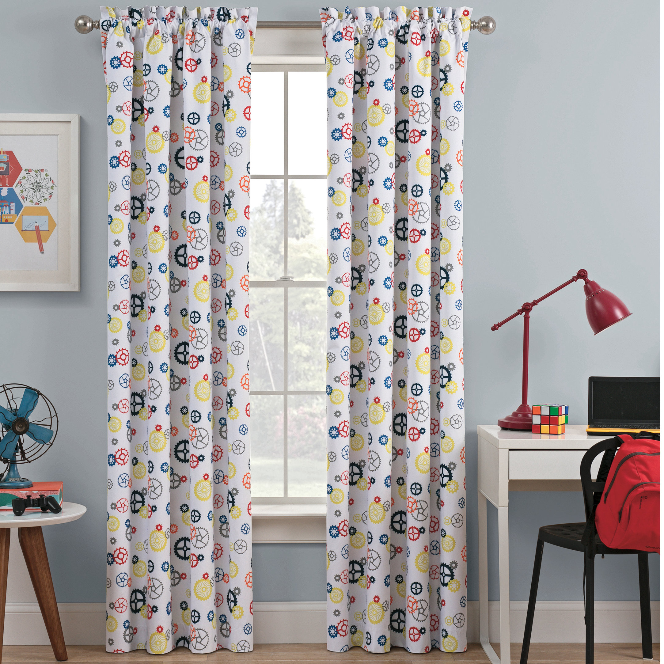Waverly Kids Wind Me Up Geometric Blackout Rod Pocket Single Curtain Waverly Kids Wind Me Up Geometric Blackout Rod Pocket Single Curtain Panel Reviews Wayfair