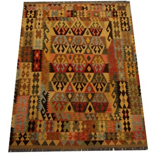 Kilim Hand-Woven Brown Area Rug