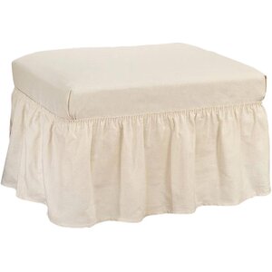 Cotton Duck Ottoman Slipcover