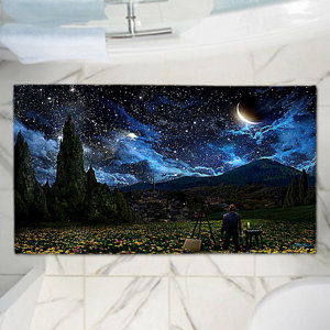 Alex Ruiz's Starry Night Memory Foam Bath Rug