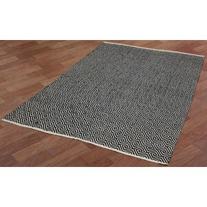 Synthia Hand-Woven Black Area Rug