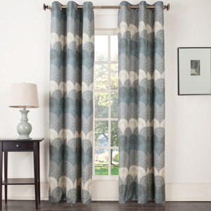 Timothy Medallion Room Darkening Thermal Grommet Single Curtain Panel