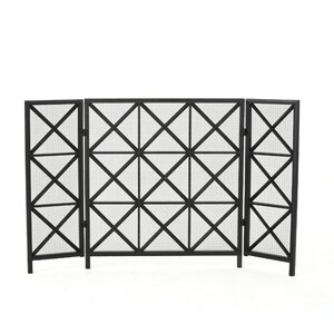 Bogar 3 Panel Iron Fireplace Screen