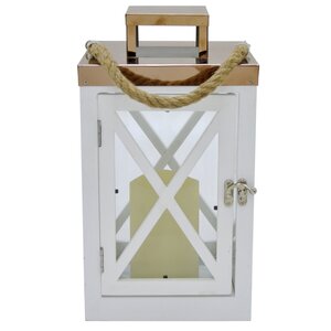 LED Candle Wood Lantern