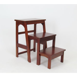 3-Step Wood Retractable Step Stool with 200 lb. Load Capacity