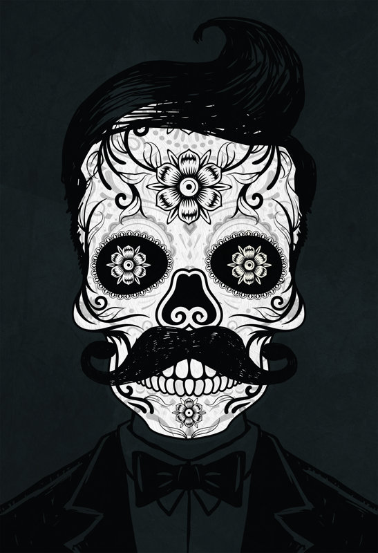 Ebern Designs 'Hipster Black and White Sugar Skull ...