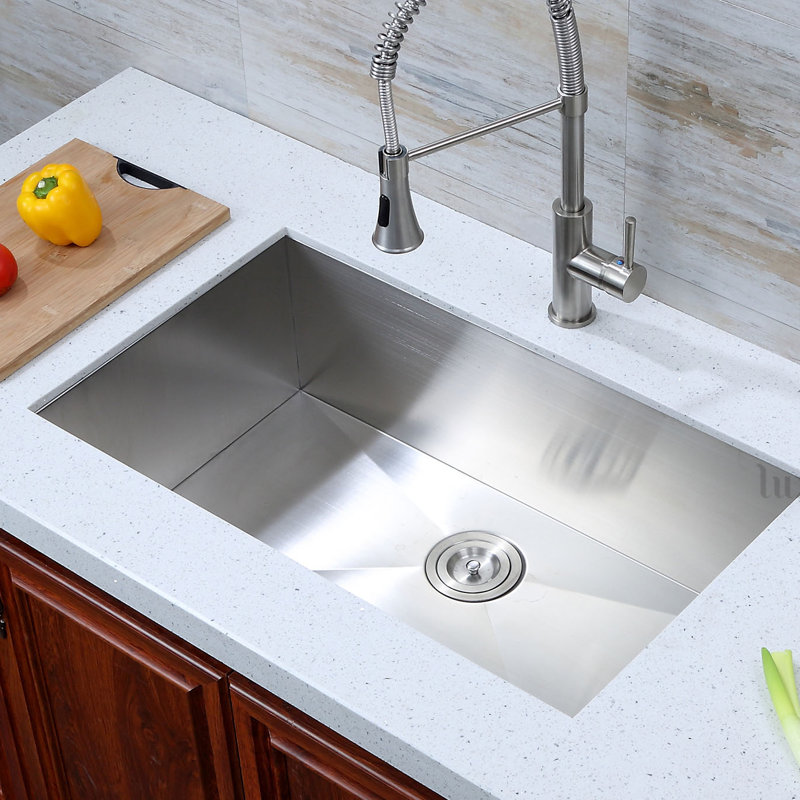 Luxier 32 L X 19 W Undermount Single Bowl 16 Gauge Stainless Steel 32 L X 19 W Undermount Single Bowl 16 Gauge Stainless Steel Handmade Zero